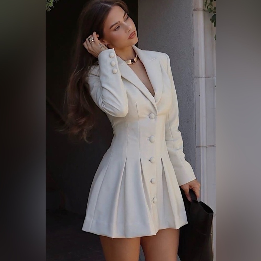 Camila Coelho Cream Blazer Mini Dress